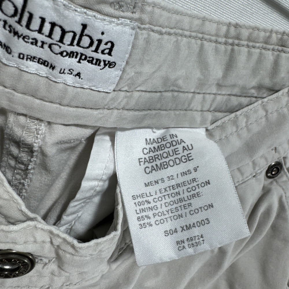 Columbia Cargo Shorts Men's Size 32 Beige 9" Inseam Hiking Outdoor‎ Casual - Picture 7 of 11